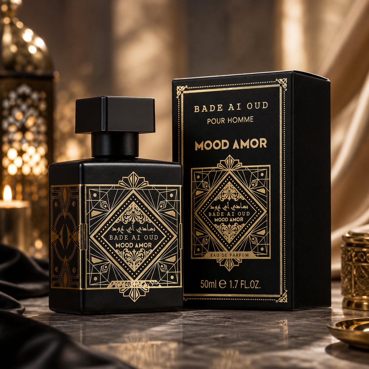 Black Mood Amor Bade Ai Eau De Parfum fragrance bottle