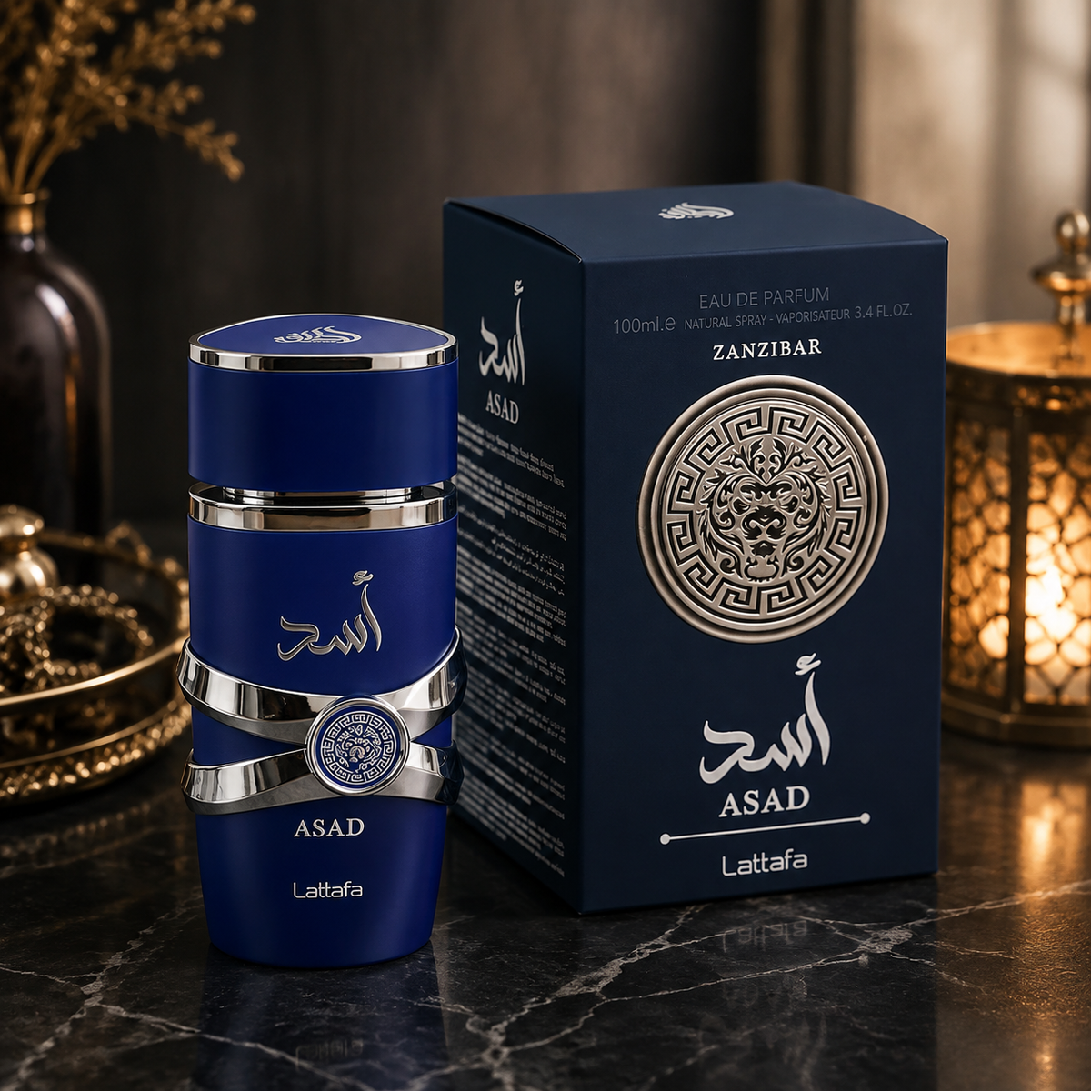 Lattafa Zanzibar Eau de Parfum 100ml perfume bottle and box for men