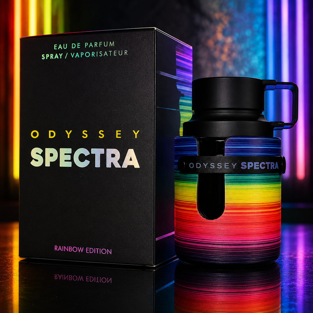 Odyssey Spectra Railbow Edition Eau De Parfum fragrance bottle